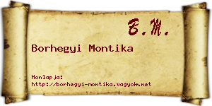 Borhegyi Montika névjegykártya